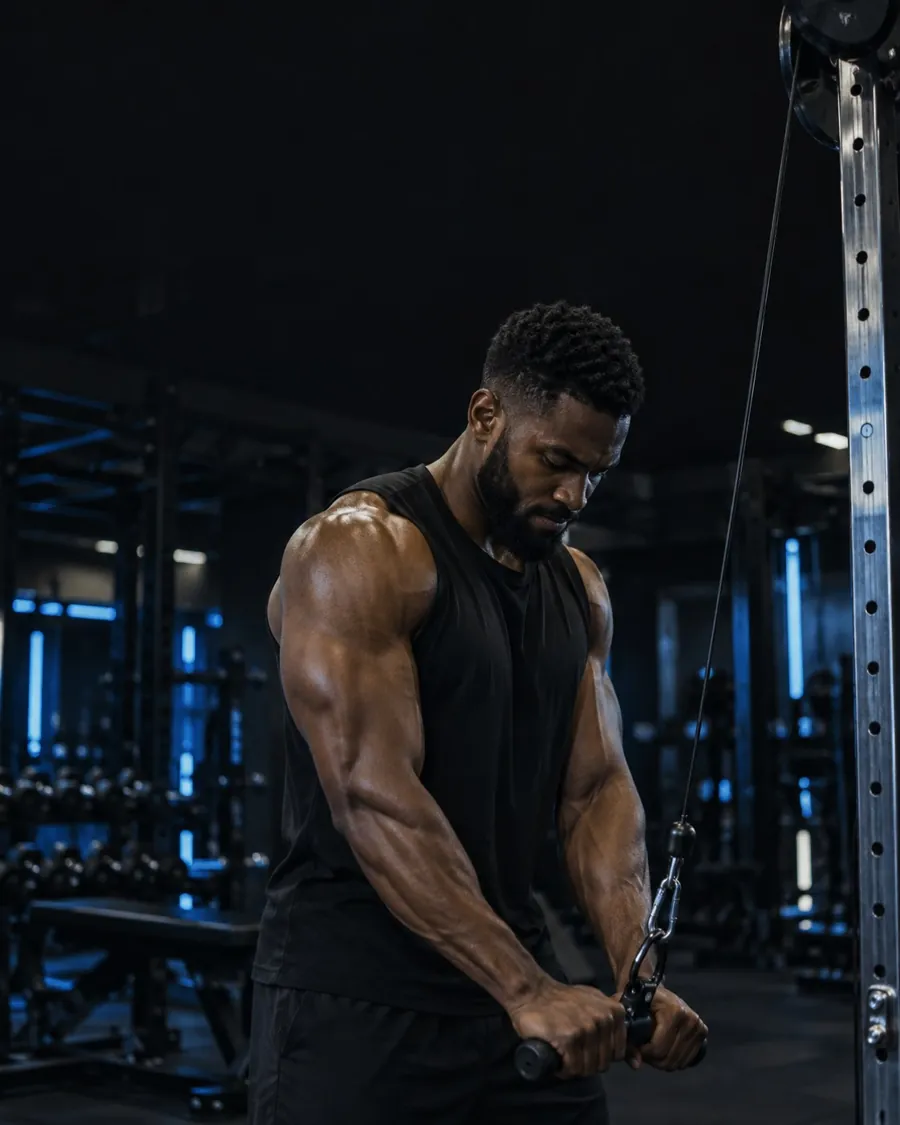 A man performing a cable exercise