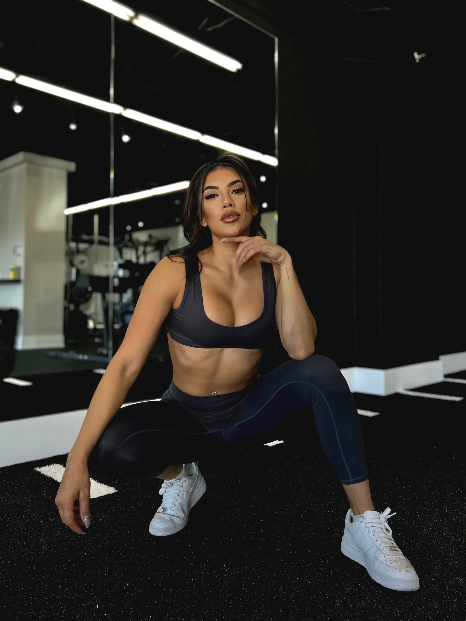 Strength training on the Power House gym floor