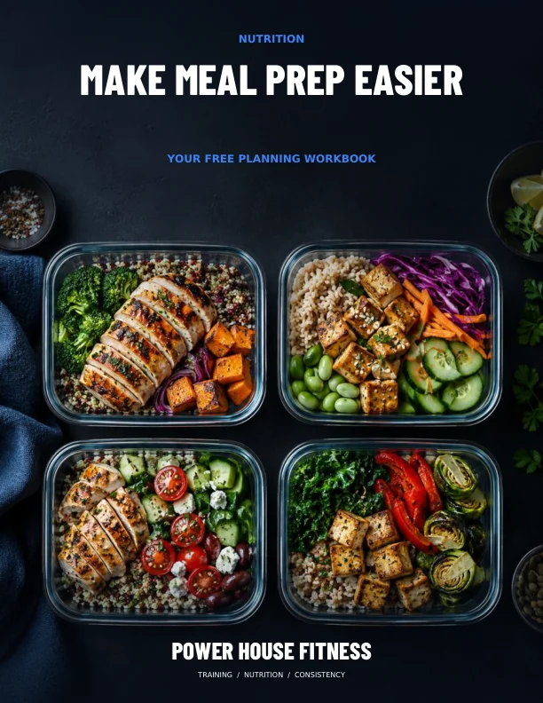 Preview of the meal prep workbook